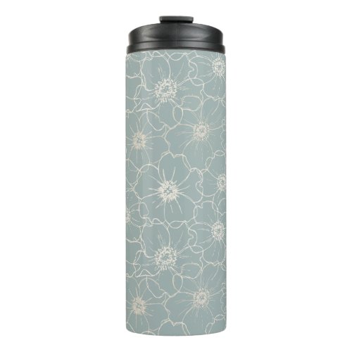 Vintage Romance Flower Floral Seamless Pattern Thermal Tumbler