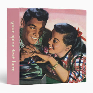 Vintage Romance, High School Sweethearts in Love 3 Ring Binder