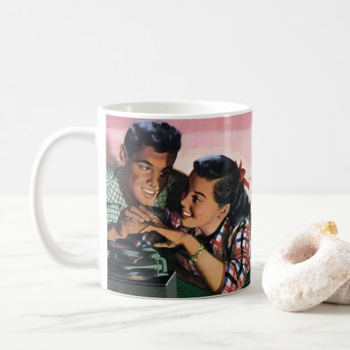 Vintage Romance High School Sweethearts in Love Coffee Mug