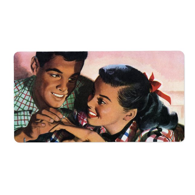 Vintage Romance, High School Sweethearts in Love Label (Front)