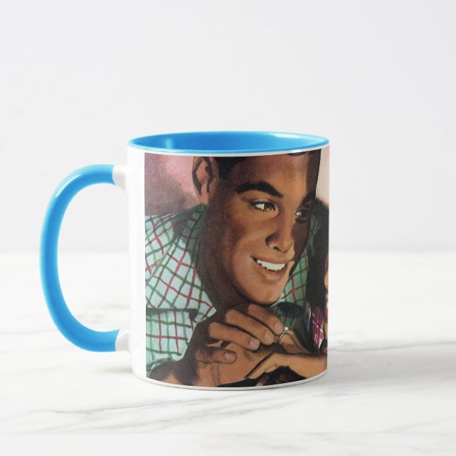Vintage Romance, High School Sweethearts in Love Mug (Left)