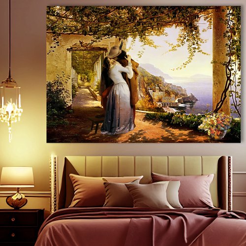 Vintage Romance in Italy Wrapped Canvas Print