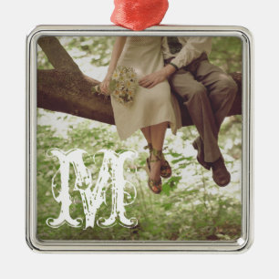Vintage Romance Love Monogram Initial Ornament