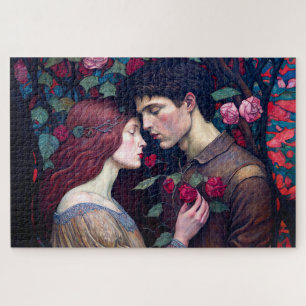 Vintage Romance Lovers Couple Jigsaw Puzzle