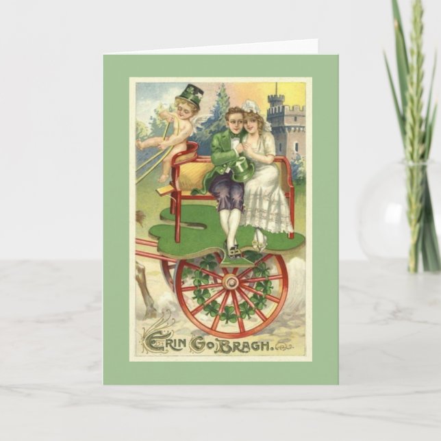 Vintage Romance St. Patrick's Day Greeting Card (Front)