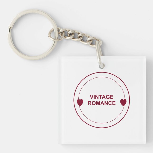 Vintage Romance – Timeless Love Aesthetic Design Keychain (Front)