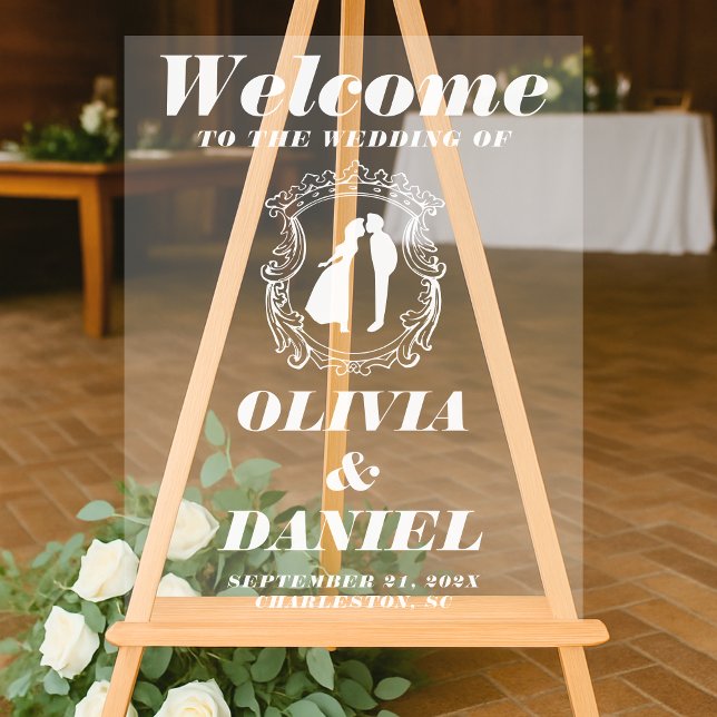 Vintage Romance Welcome for Weddings Acrylic Sign (Creator Uploaded)