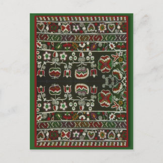 Vintage Romanian embroidery, wool, pattern Postcard