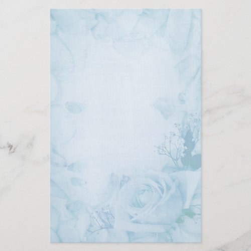 Vintage Romantic Blue Rose Stationery