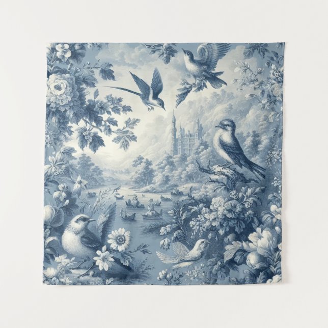 Vintage romantic Blue Tapestry (Front)