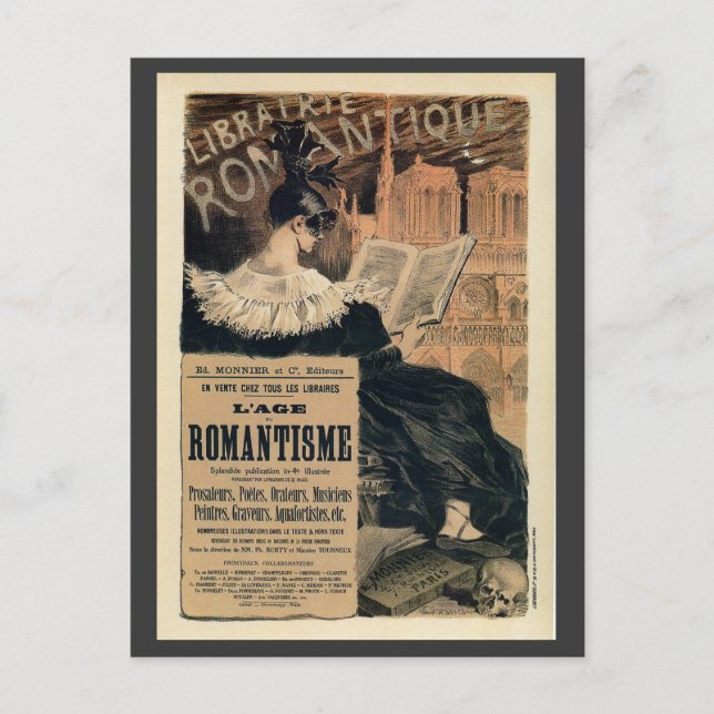 Vintage Romantic books ad Postcard (Front)