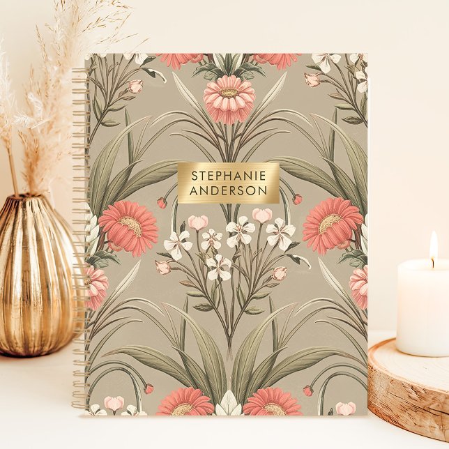 Vintage Romantic Botanical Floral Custom Name Planner (Creator Uploaded)