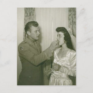 Vintage Romantic Bride and Groom Photos Postcard