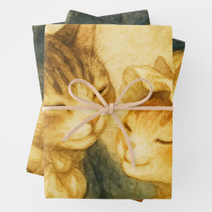 Vintage Romantic Cat Pride and Prejudice Birthday Wrapping Paper Sheets