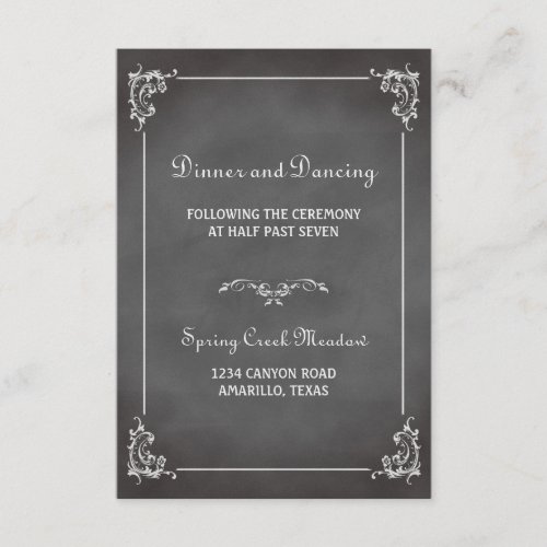 Vintage romantic chalkboard reception enclosure