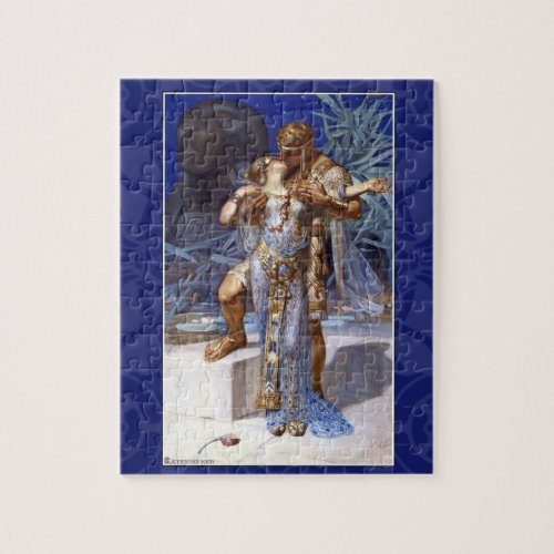 Vintage Romantic Couple Anthony and Cleopatra Kiss Jigsaw Puzzle