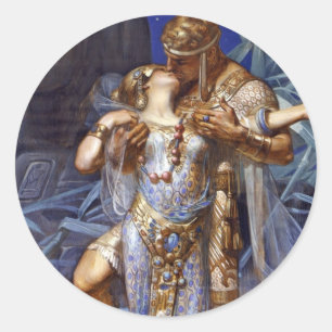 vintage romantic couple anthony cleopatra classic classic round sticker