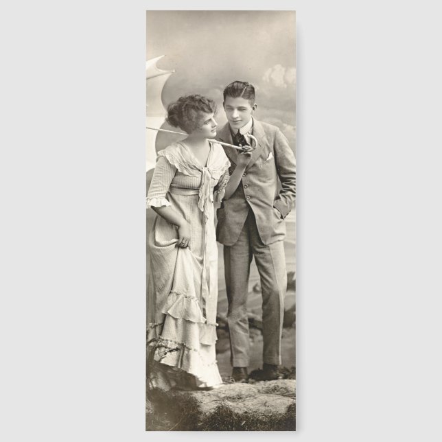 Vintage Romantic Couple with Parasol Bookmarks (Front)