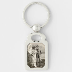 Vintage Romantic Couple with Parasol Keychain
