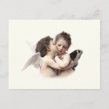 Vintage Romantic First Kiss Cupid And Psyche Postcard by DP_Holidays at Zazzle
