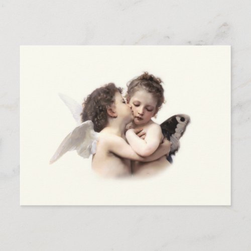 Vintage Romantic First Kiss Cupid and Psyche Postcard