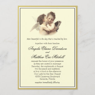 Vintage Romantic First Kiss Invitation