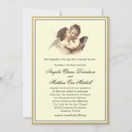 Vintage Romantic First Kiss Invitation