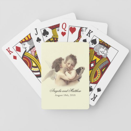 Vintage Romantic First Kiss Playing Cards