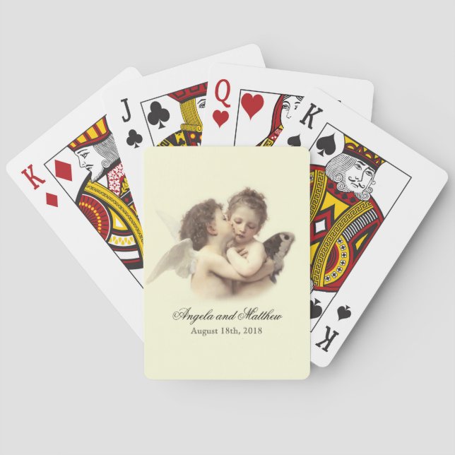 Vintage Romantic First Kiss Poker Cards (Back)