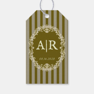 Vintage Romantic Floral Monogram Wedding Gift Tags