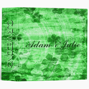 Vintage romantic flower wood wedding or photo book 3 ring binder