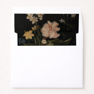 vintage, romantic flowers, wedding envelope liner
