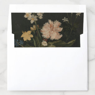 vintage, romantic flowers, wedding envelope liner