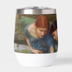 Vintage Romantic Garden Women Pre-Raphaelite Thermal Wine Tumbler