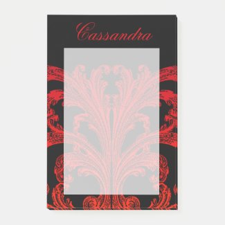 Vintage Romantic Goth in Blood Red Personailized Post-it Notes