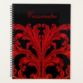 Vintage Romantic Goth in Blood Red Personalized Planner