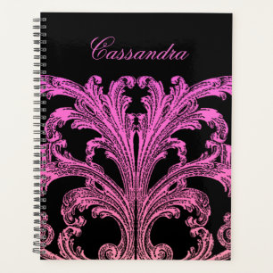 Vintage Romantic Goth in Pink & Black Personalized Planner