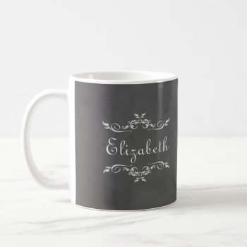 Vintage Romantic Gray Faux Chalkboard Bridesmaid Coffee Mug by FidesDesign at Zazzle