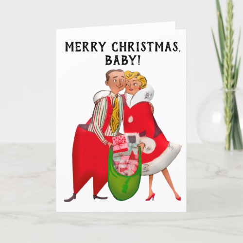 VINTAGE ROMANTIC I LOVE YOU CHRISTMAS CARD