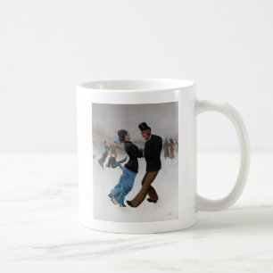 Vintage Romantic Ice Skaters Coffee Mug