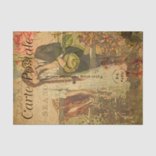 Vintage Romantic Love Couple Floral French Tissue Paper
