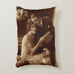 Vintage Romantic Music, Love and Romance Lovers Accent Pillow
