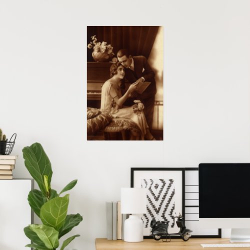 Vintage Romantic Music Love and Romance Lovers Poster