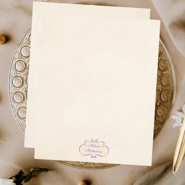 Vintage Romantic Name Shield Stationery Paper (Creator Uploaded)