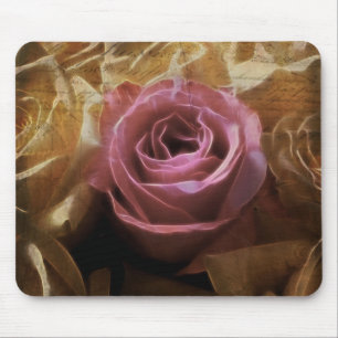 Vintage Romantic One of a Kind Love, A Single Rose Mouse Pad