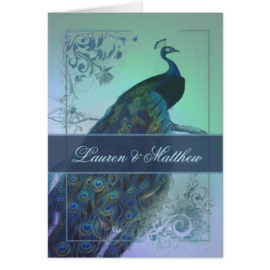 Vintage romantic peacock design cards (Front)