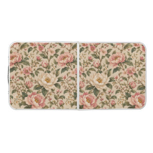 Vintage Romantic Peony & Rose Garden Pattern Beer Pong Table