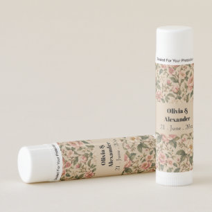 Vintage Romantic Peony & Rose Garden Pattern Lip Balm