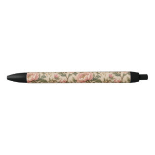 Vintage Romantic Peony & Rose Garden Pattern Pen