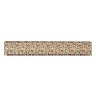 Vintage Romantic Peony & Rose Garden Pattern Ruler